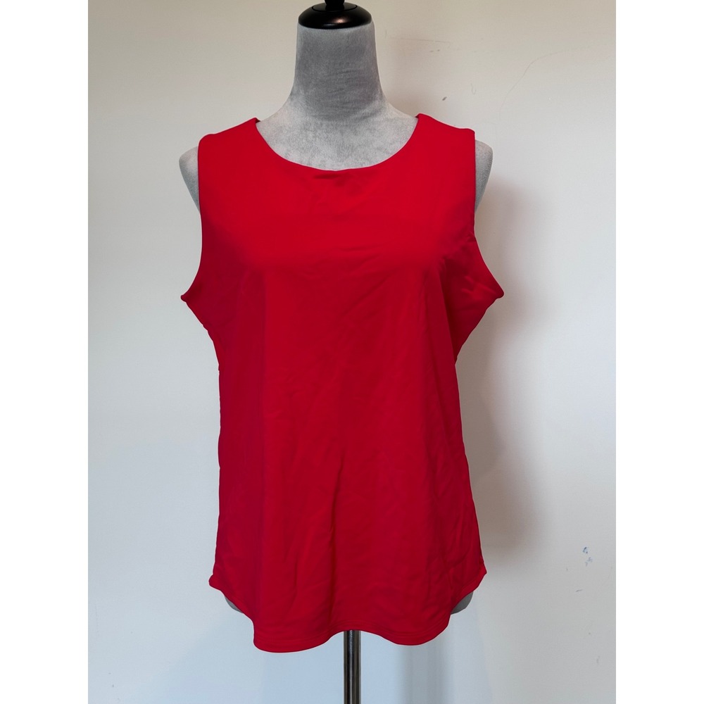 Southwind Apparel Womens Red Sleeveless Scoop Neck Tank Top Made in USA Large